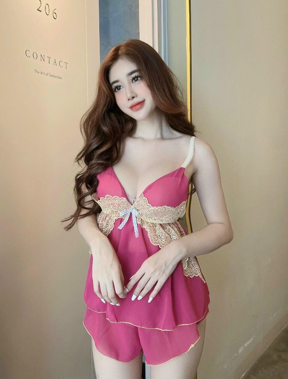 Ảnh gái xinh mặc váy ngủ sexy Minh Thư tạo dáng gợi cảm ngọt nước